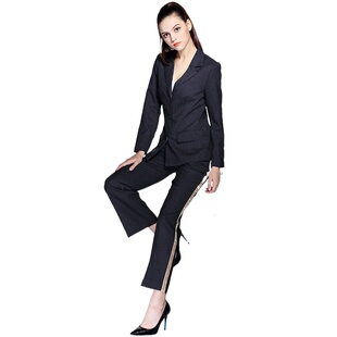 奈昕正品 裤 女装 职业套装 修身 秋冬都市西装 36044 高档货 条纹经典