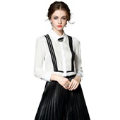 奈昕个性 显瘦衬 blouse纯色方领修身 化私人订制 112879