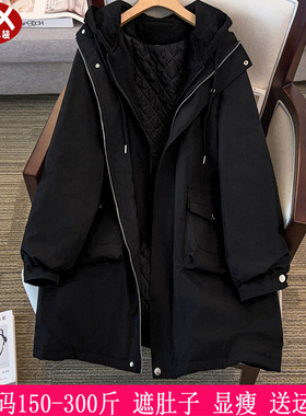 2025冬装新品300斤大码女270胖妹妹韩版宽松休闲棉衣棉服外套240
