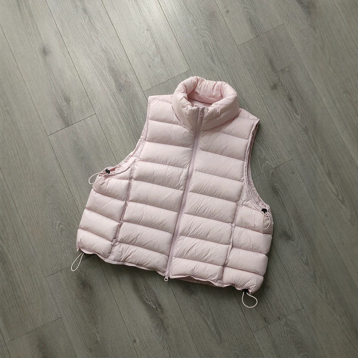 立领排骨泡芙羽绒服马甲女90鸭绒短款大码休闲外穿背心无袖外套潮