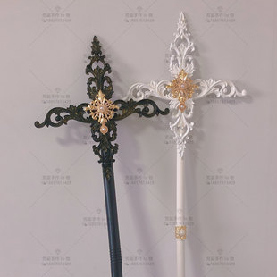 lolita权杖手杖龙骨墓园暗黑朋克搞死哥特十字架cos道具走秀拍照