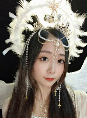 洛丽塔阿波罗翅膀天使光圈头饰