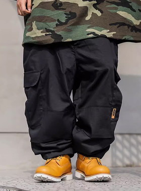 ACUSA HipHop基础长裤素色工装户外美式可调节腰围休闲裤肥大男款