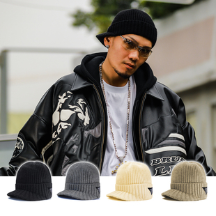 ACUSA 90年代HIPHOP街头连帽檐弹力毛线复古冷帽鸭舌帽帽子 JEANS