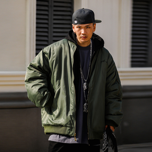 式 空勤中队双面穿保暖飞行夹克2.0中棉宽松肥大款 男冬 美式 ACUSA