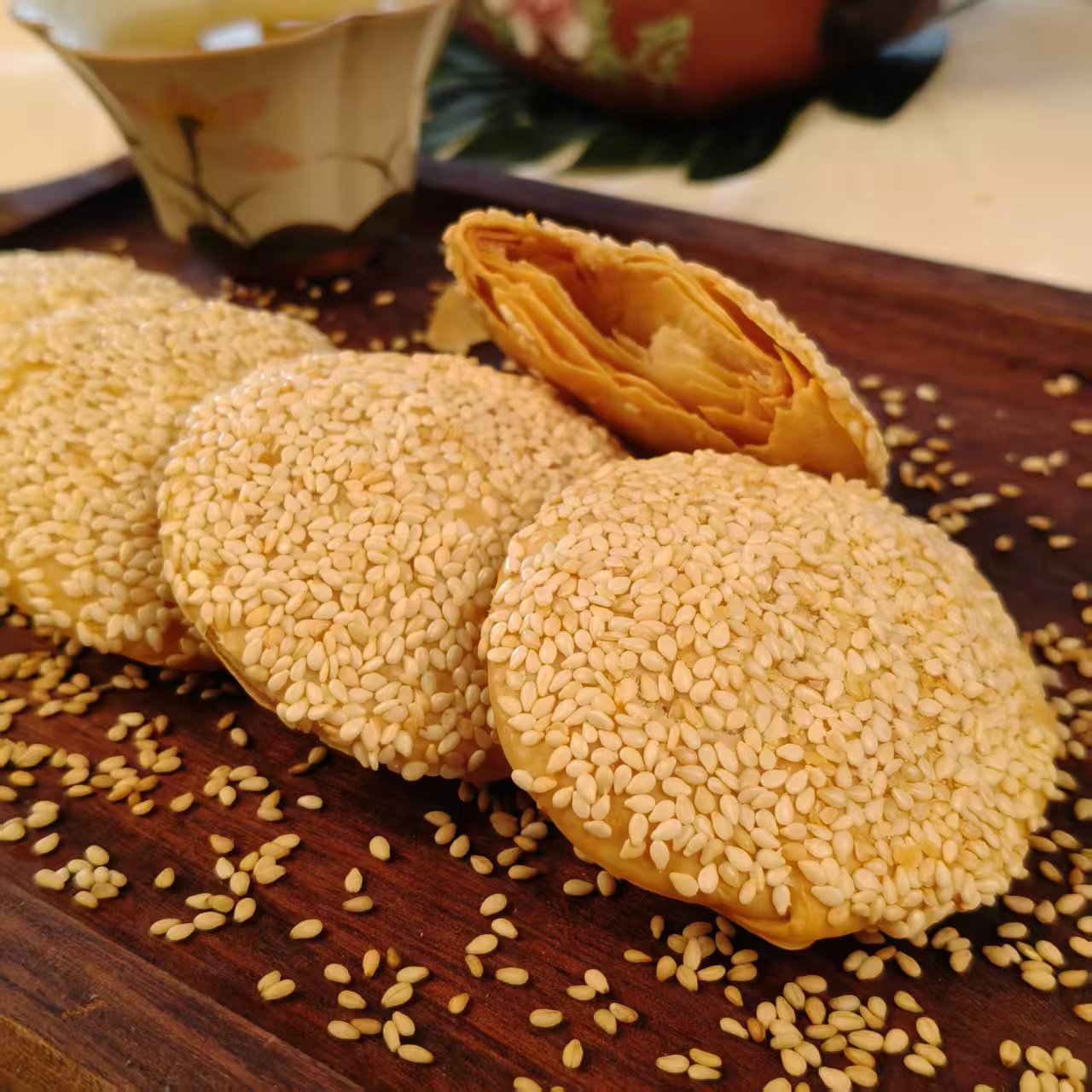 涿州胖王永烧饼油酥烧饼非油炸芝麻薄饼袋装河北特产缸炉烧饼酥饼