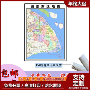 浦东新区地图1.1m上海市行政办公交通信息划分高清贴图新款现货