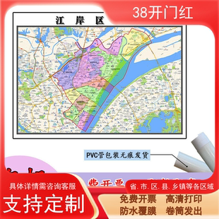 江岸区地图1.1m贴图现货高清新款湖北省武汉市行政交通区域划分