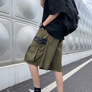 2212CG五分裤宽松运动裤夏季印花休闲短裤工装裤B多口袋男新款P43图片