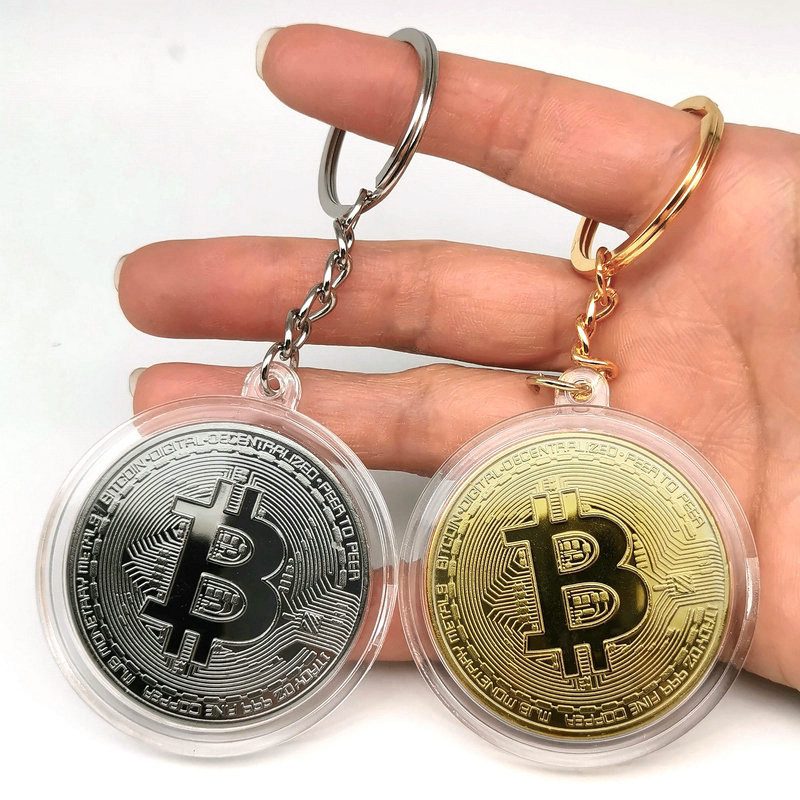 比特虚拟币钥匙扣 美国金币Bitcoin 比特纪念币比特b外国币虚拟币