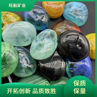 玻璃雨花石五彩玻璃石头儿童挖宝玩具炫彩鹅卵石水族装饰鱼缸造景