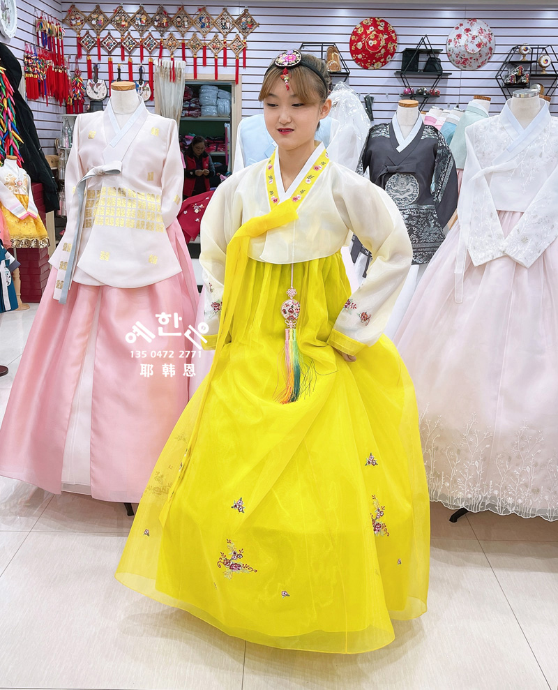 韩国原装进口面料/新娘韩服/舞台演出服/迎宾服/HE-YY1030