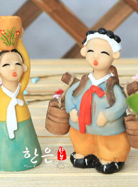 韩国进口最新款树脂人偶/纯手工制作/韩服娃娃一对价格/HE-WW1215