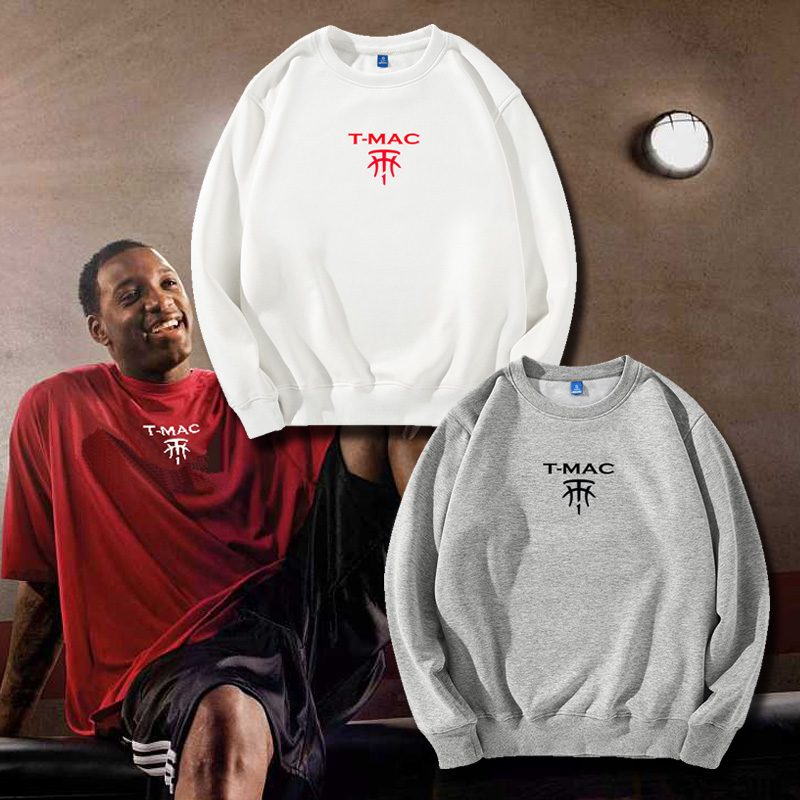 麦迪T-MAC篮球运动麦迪训练宽松透气保暖长袖可定制套头圆领卫衣