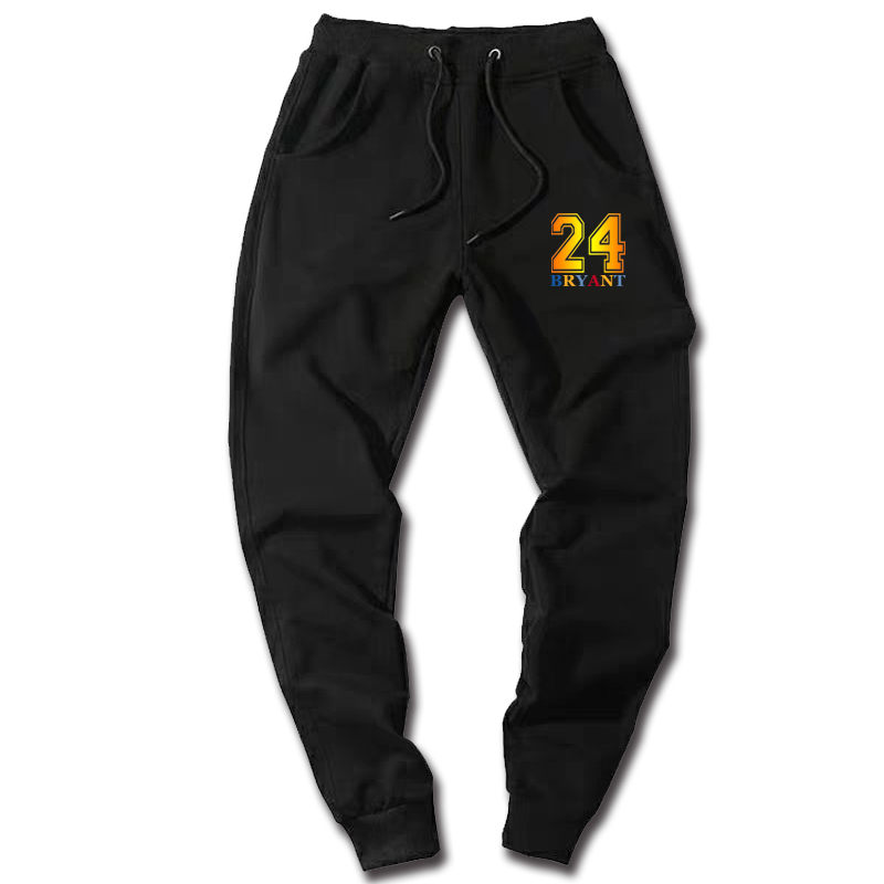 湖人队科比篮球运动纯棉长裤KOBE24号纪念黑曼巴修身小脚束口卫裤