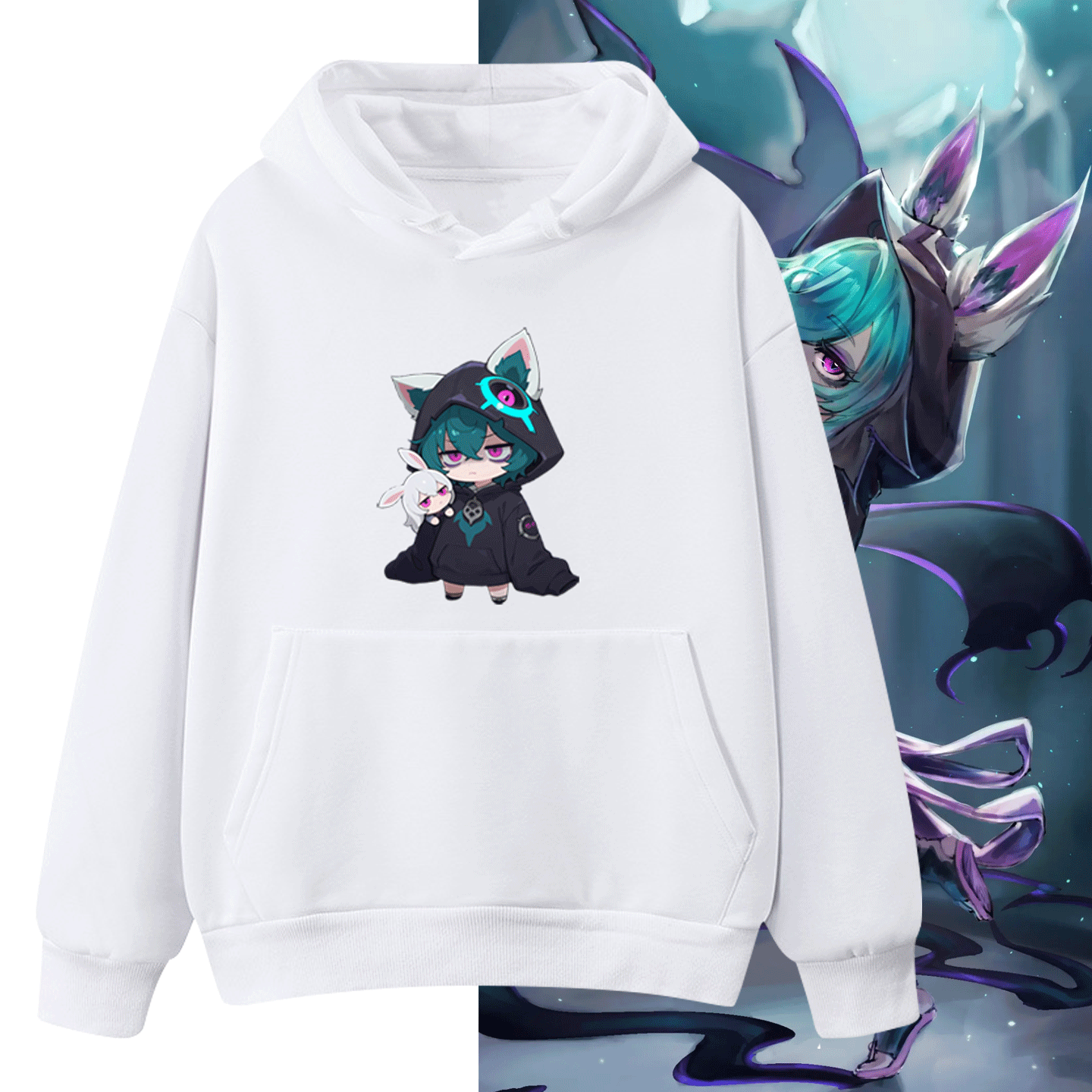 男女情侣同款潮连帽套头卫衣