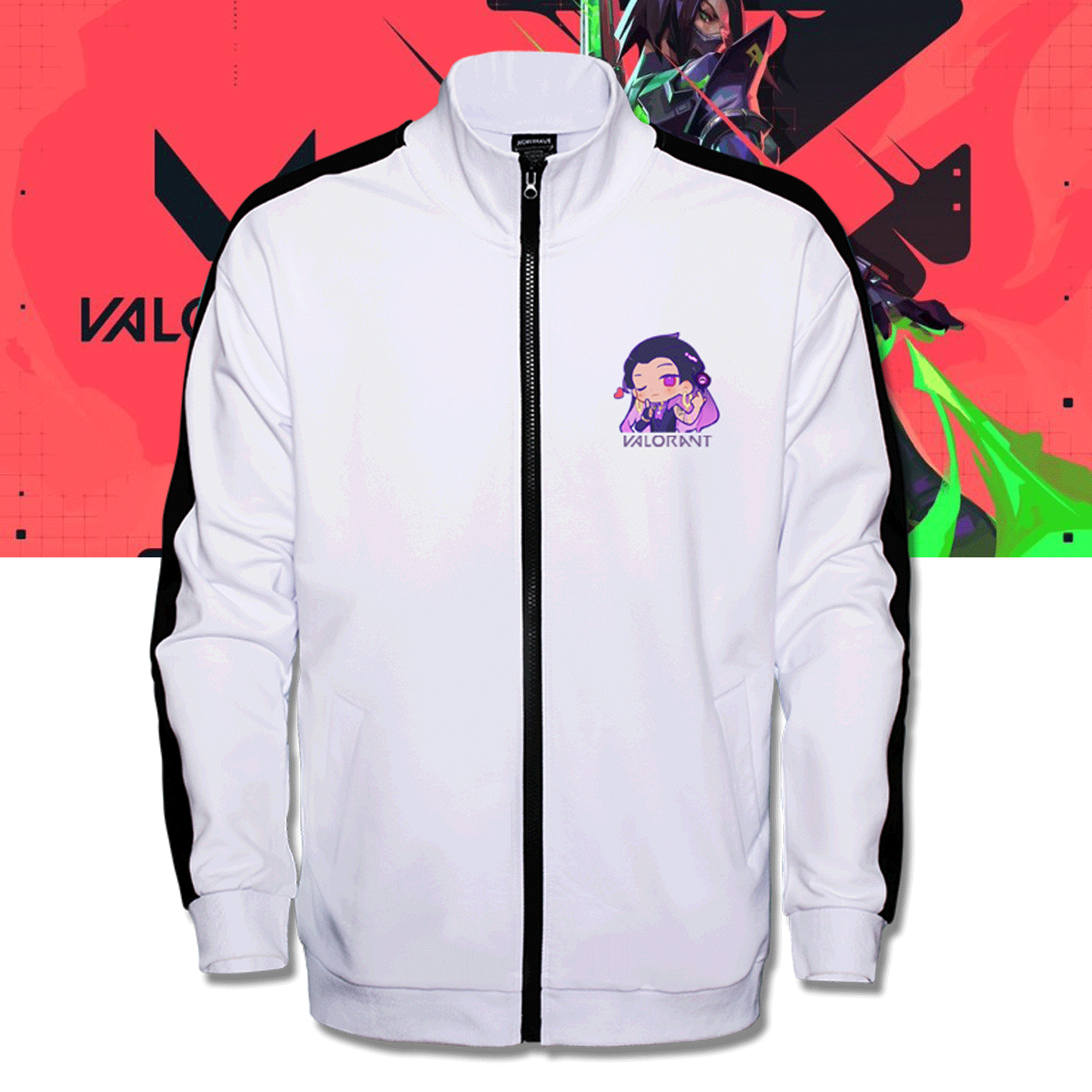 男时尚可定制潮立领开衫外套卫衣