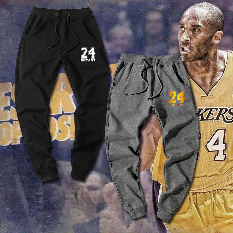 湖人队科比篮球运动纯棉长裤KOBE24号纪念黑曼巴修身小脚束口卫裤 男装 休闲裤 原图主图