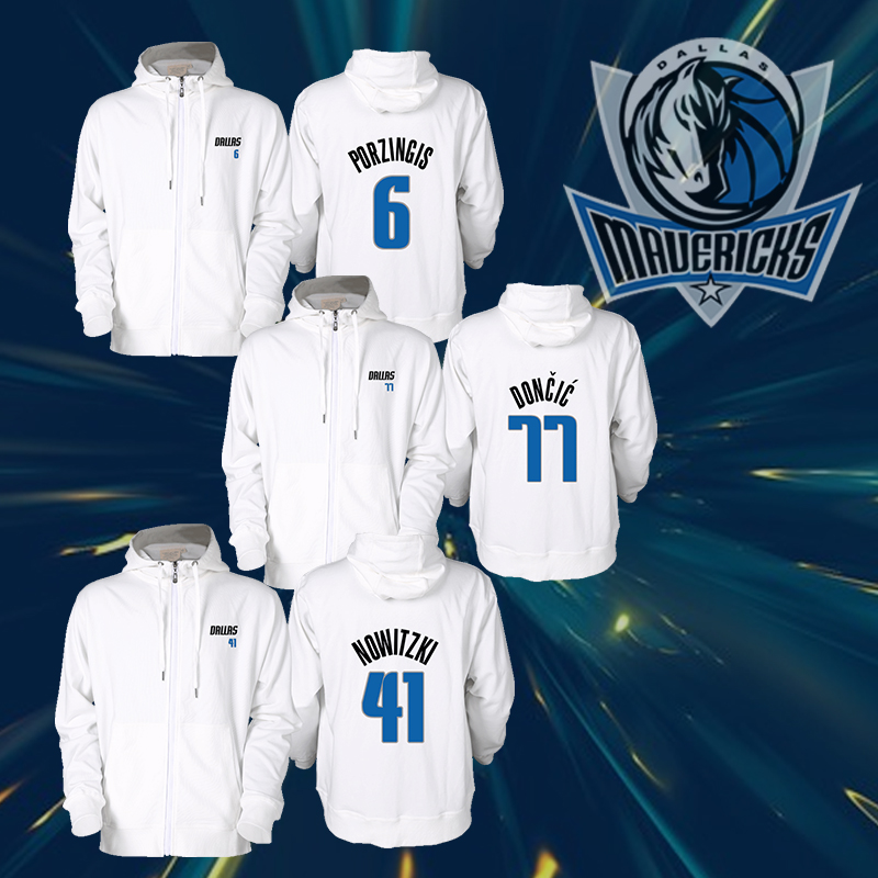 达拉斯独行侠卢卡东契奇诺维斯基乔纳森篮球运动连帽针织开衫外套