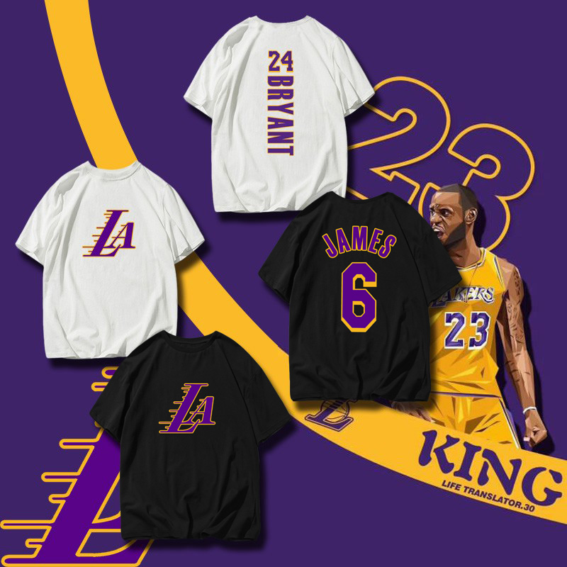 湖人科比Kobe詹姆斯篮球运动纯棉短袖T恤大码宽松透气潮半袖t恤衫