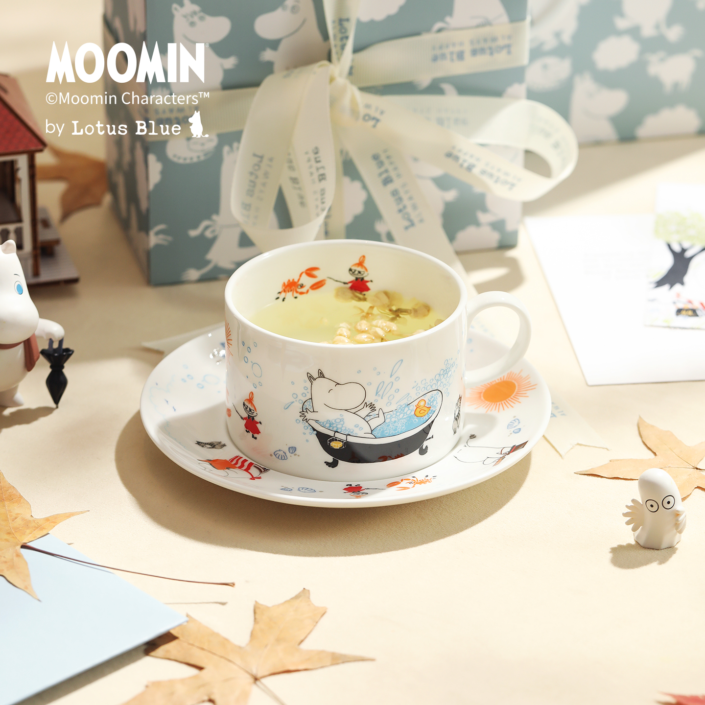 moomin姆明高颜值骨瓷杯碟套装咖啡杯水杯礼盒家用上班个人杯子
