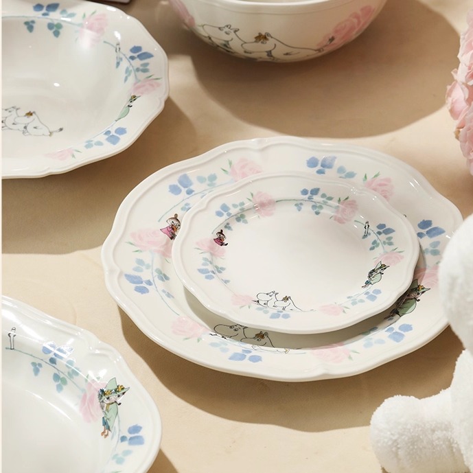 moomin姆明餐具碗盘套装法式高级