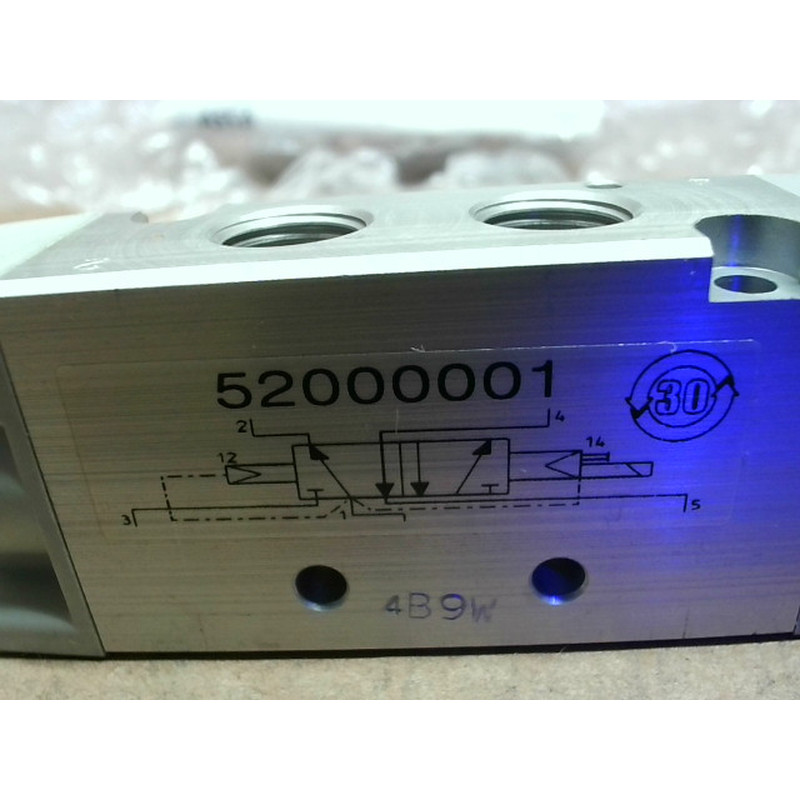 Asco 52000001 双位置五向气动电磁阀 24 - 全新带盒