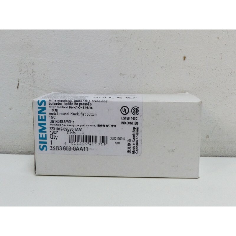 SIEMENS Drucktaster Black 3SB3 603-0AA11 3ZX1012-0SB30-1AA1