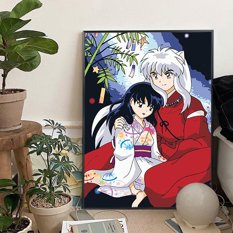 犬夜叉大家族5d钻石画戈薇唯美点钻画diy贴钻砖石画新款客厅卧室