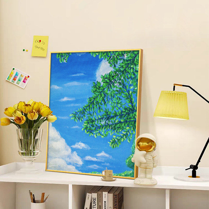 夏日晴空钻石画2023新款5d满钻治愈风景十字绣2023新款粘贴钻卧室