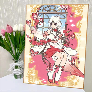 非人哉人物大全数字油画地狱级难度手工diy自己涂丙烯油彩画装饰