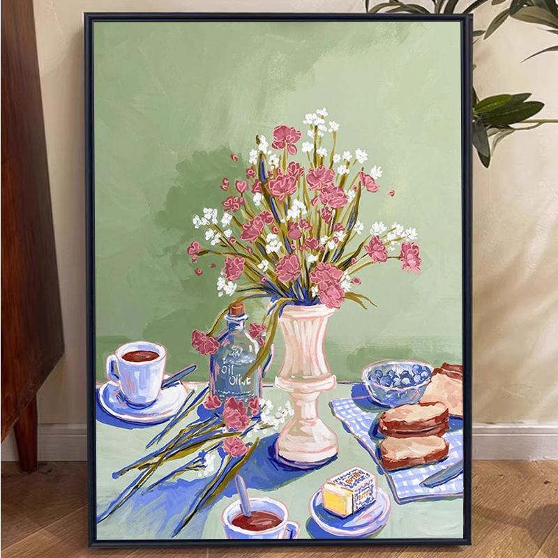 法式治愈系小清新5d钻石画2025新款手工diy十字绣餐厅客厅装饰画