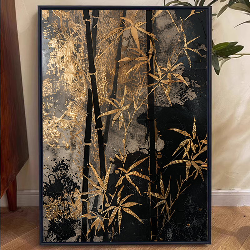 宋式美学黑金竹钻石画手工diy贴钻画2025新款十字绣中国风装饰画