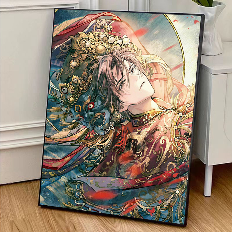 盗墓笔记解雨臣黑眼镜数字油画手工diy填色丙烯油彩画二次元动漫