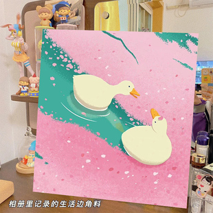 ins风diy 春江水暖鸭先知钻石画满钻5d客厅小件卧室十字绣2025新款