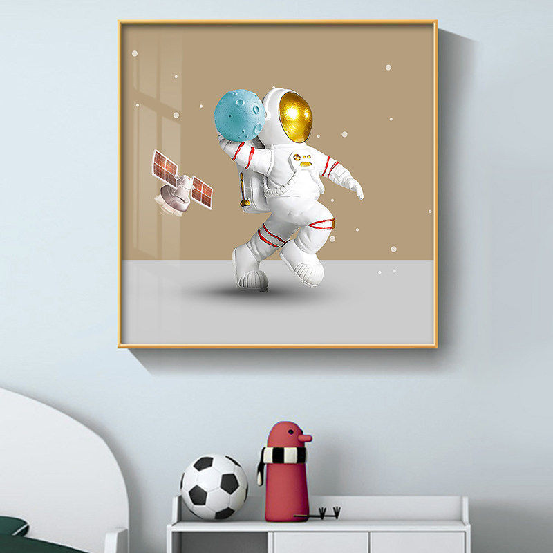钻石画满钻2021年新款太空宇航员儿童房卧室客厅背景点贴钻十字绣
