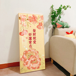 手工贴砖石绣刺绣满钻带框高级 发财被爱好寓意文字钻石画2025新款