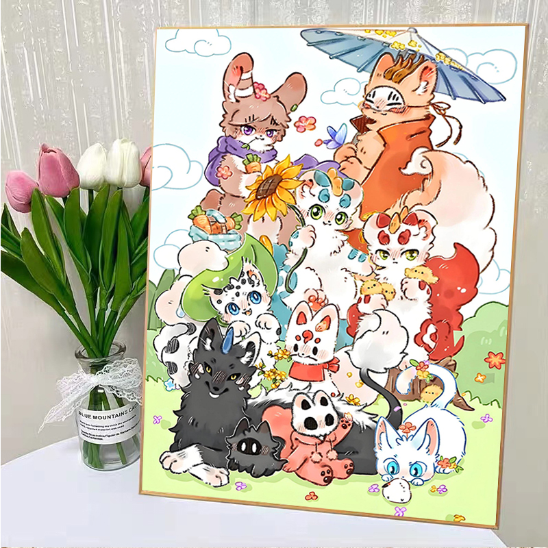 有兽焉5d钻石画全家福diy十字绣