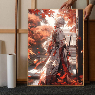 原神人物万叶钻石画2025新款卧室手工点贴画简约现代十字绣带框5d