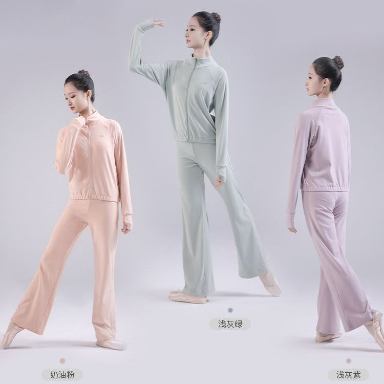舞蹈服保暖德绒套装成人女上衣高腰长裤舞蹈练功服