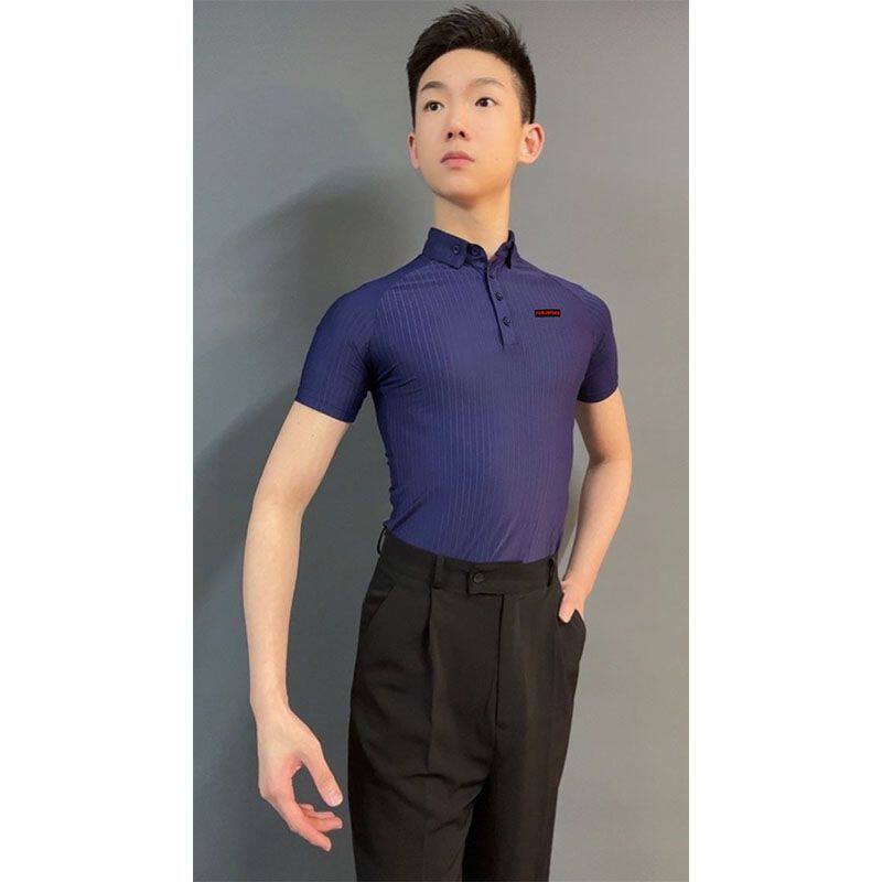 拉丁舞国标舞男士POLO短袖摩登上衣