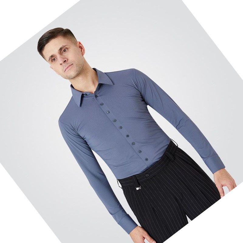 男士比赛衬衣舞服练功服国标舞服探戈跳舞服摩登舞服
