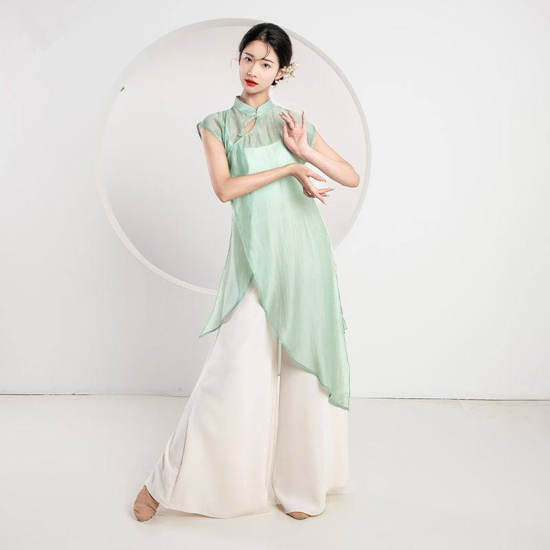 古典舞服女飘逸古风旗袍新中式舞蹈服练功服中国舞演出服