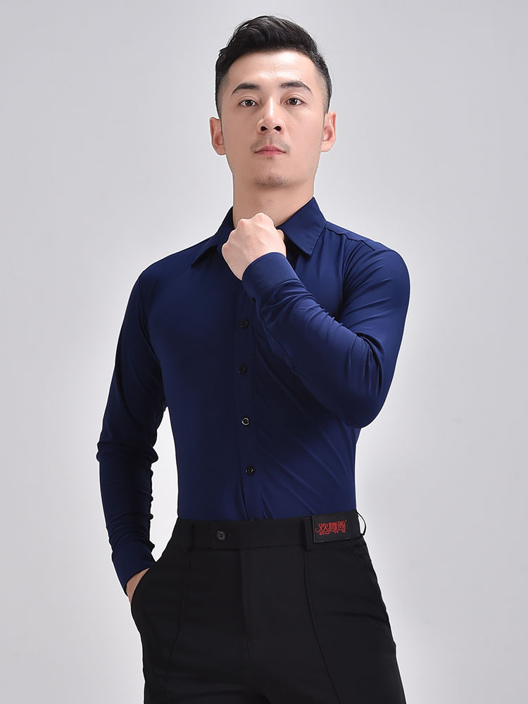 男士新款上衣衬衫长短袖摩登舞服装拉丁舞服国标舞跳舞衣交谊舞