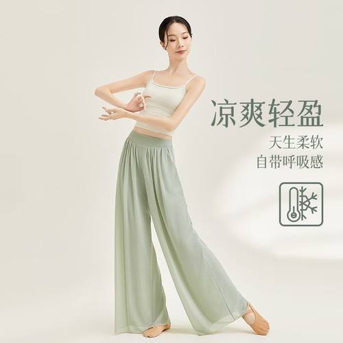 【超柔软】古典舞跳舞练功裤子现代舞服装教师网纱舞蹈裤高腰飘逸