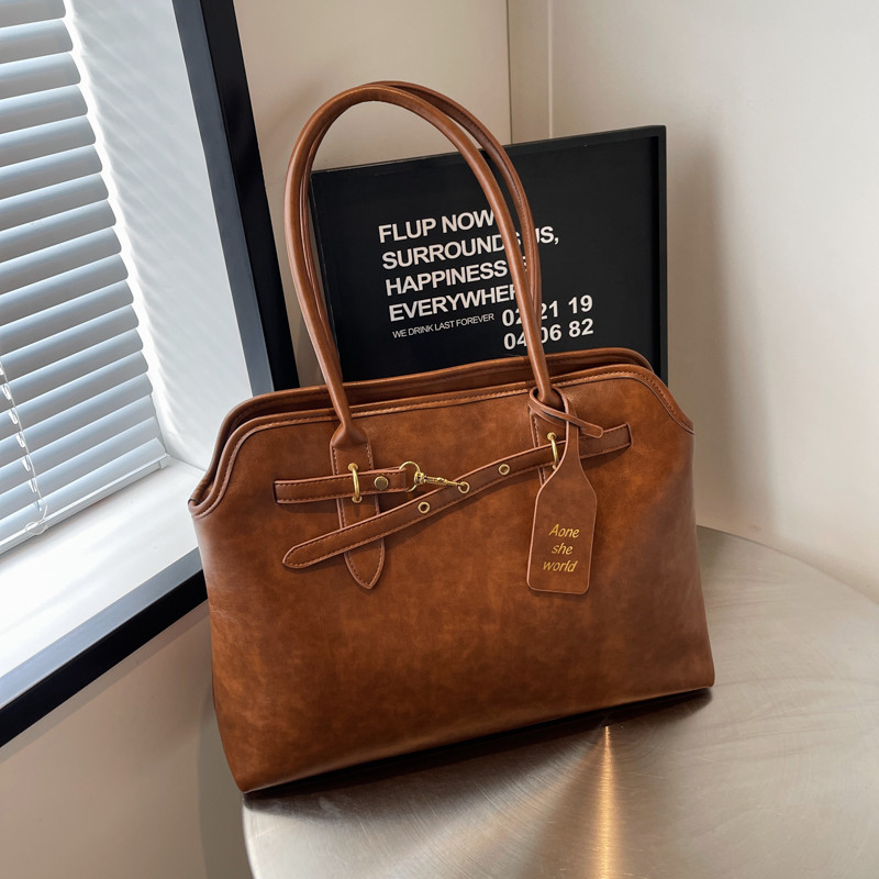 韩国托特包包女2025新款潮时尚复古大容量单肩腋下包美拉德手提包,箱包皮具/热销女包/男包,托特包,淘宝优惠券,粉丝福利购,淘宝优惠卷