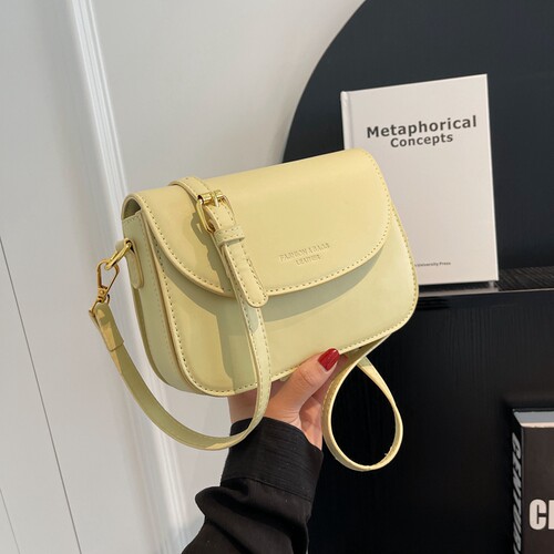 单肩斜挎小方包车缝线小