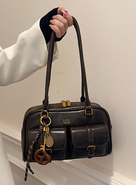 保龄球手拎包包女2026新款潮时尚复古腋下包百搭大容量单肩通勤包