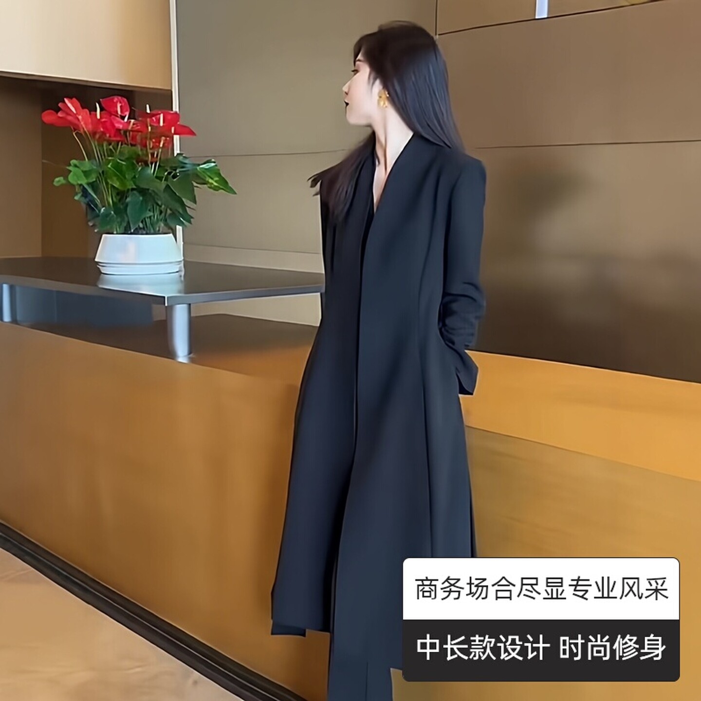 秋冬新款网红大码女装过膝修身风衣外套胖mm收腰显瘦大衣200斤