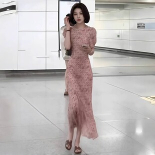 大码女装胖mm温柔风雪纺连衣裙子韩系多巴胺减龄穿搭夏天巨好看的